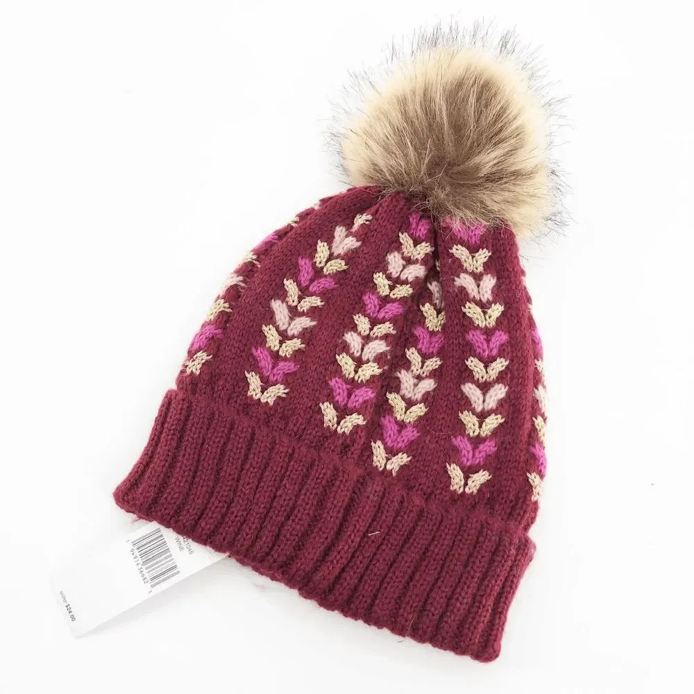 NWT Collection 18 Women's Red Pom Pom Beanie One Size